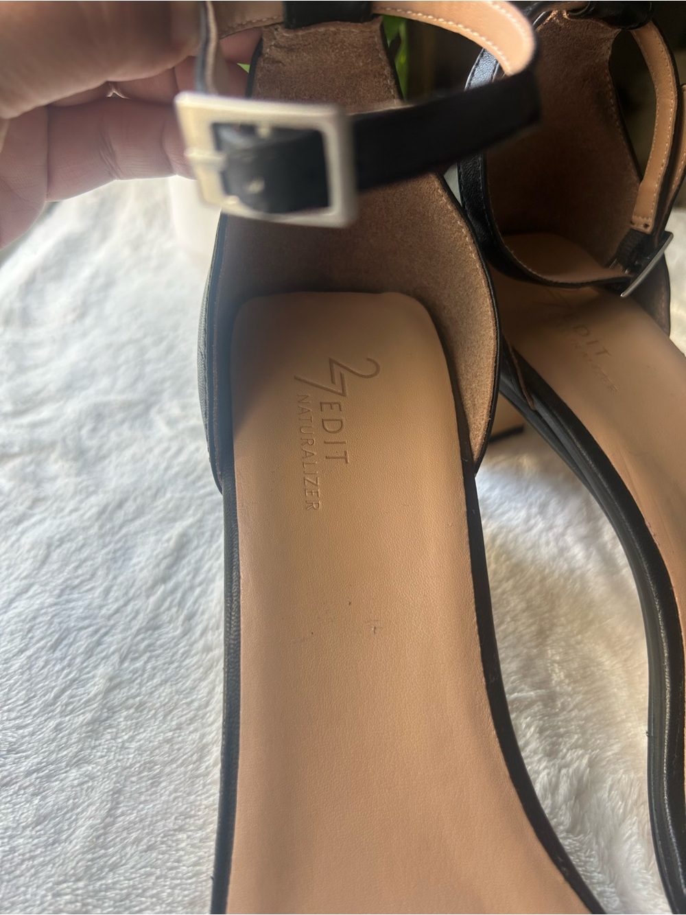 Naturalizer Black Ankle-Strap Block Heel Sandals - Picture 3 of 7
